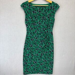 Lauren Ralph Lauren Faux Wrap Floral Green Dress, Women's Size 6P, Sleeveless